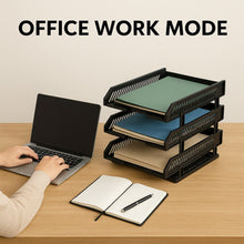 4-Layer Multifunctional File Rack with Drawers for Office Desk